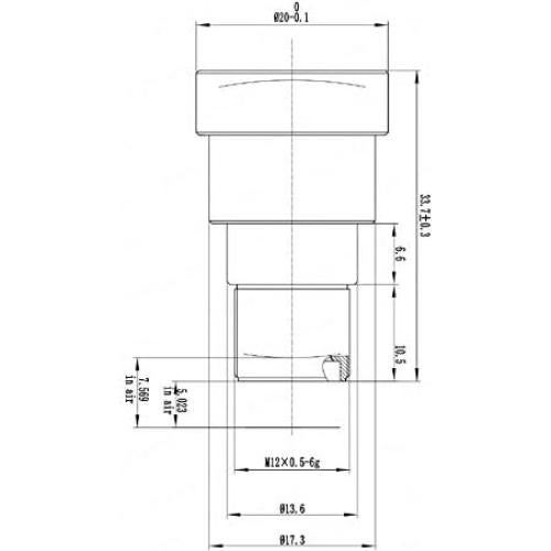Lente de cámara de acción 8MP JETSECAM M12 35mm IR