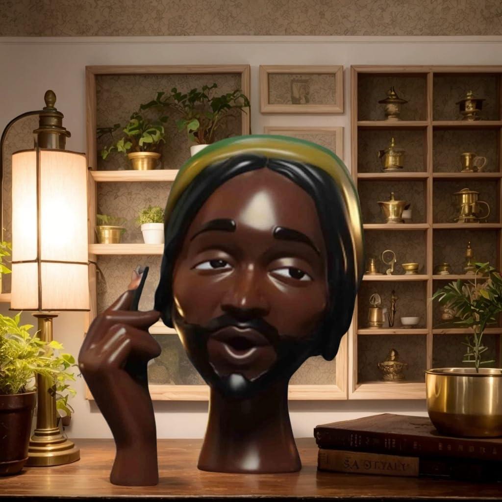 Quemador de Incienso Osiunav Mujer Negra 25.4 cm Resina