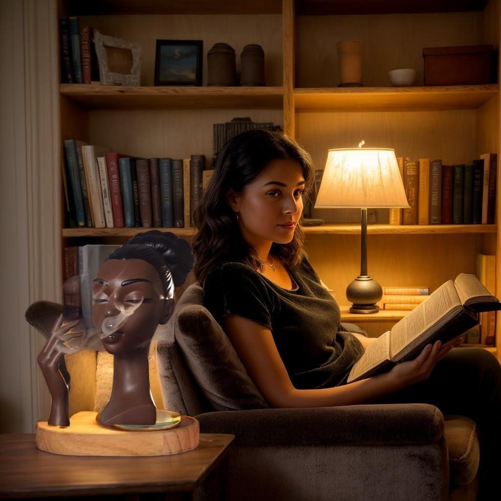 Quemador de Incienso Osiunav Mujer Negra 25.4 cm Resina