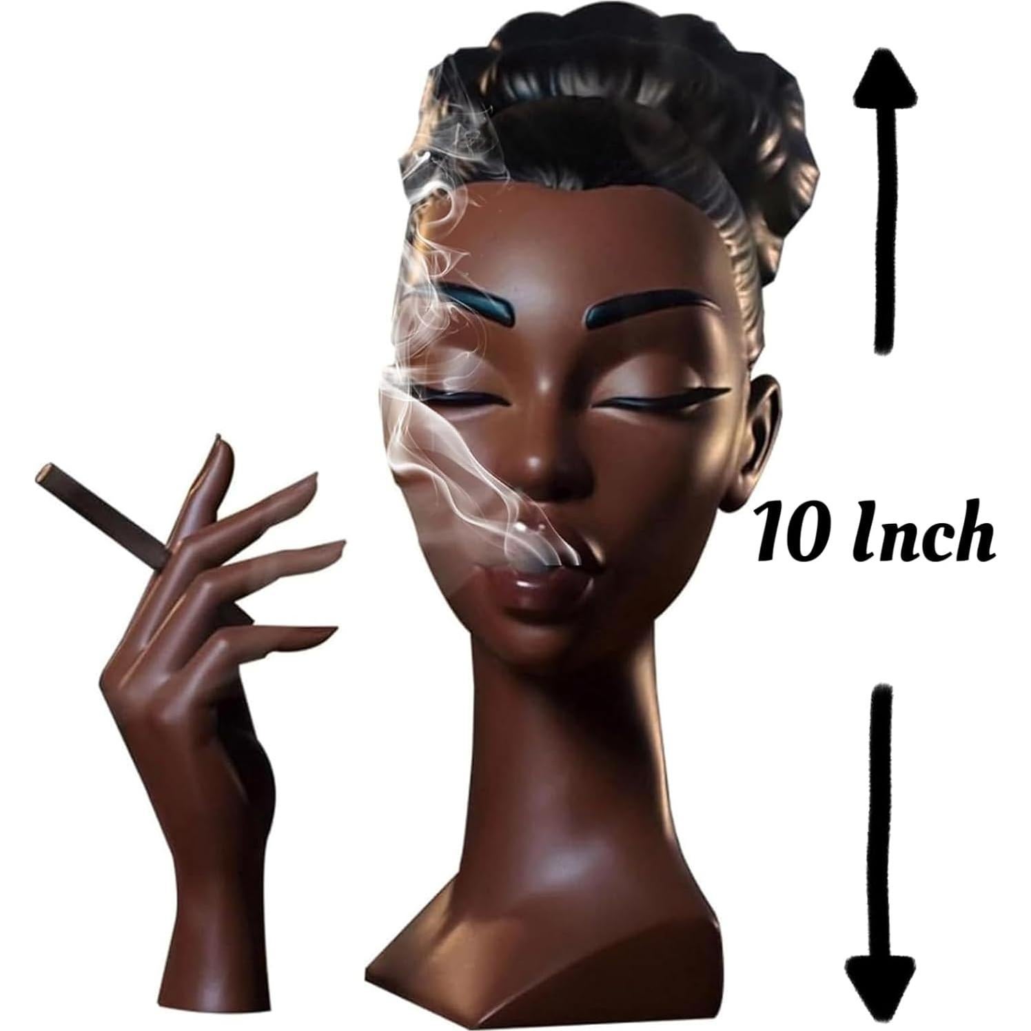 Quemador de Incienso Osiunav Mujer Negra 25.4 cm Resina