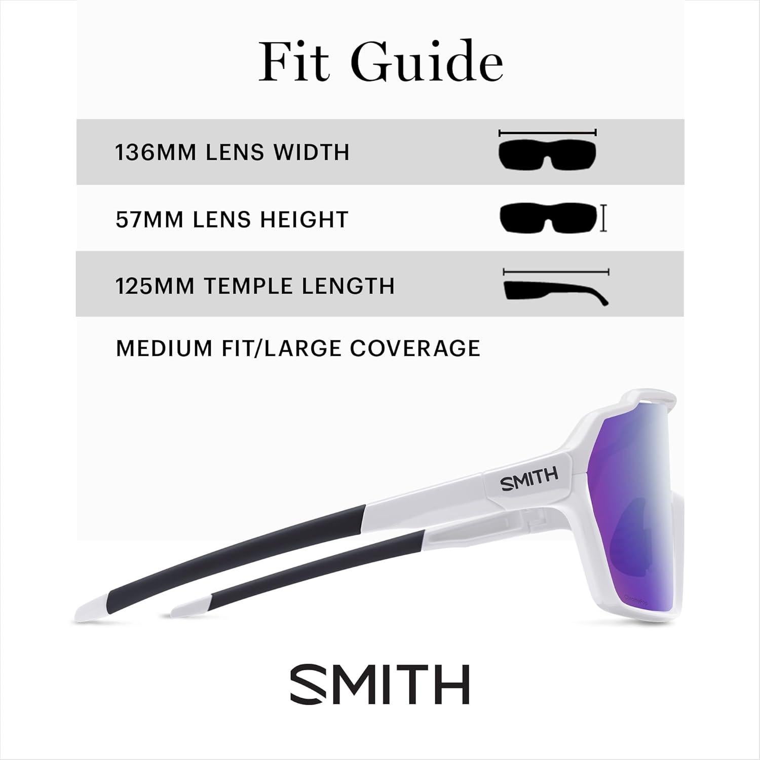Gafas de sol SMITH Shift Mag - Lente ChromaPop blanca y violeta