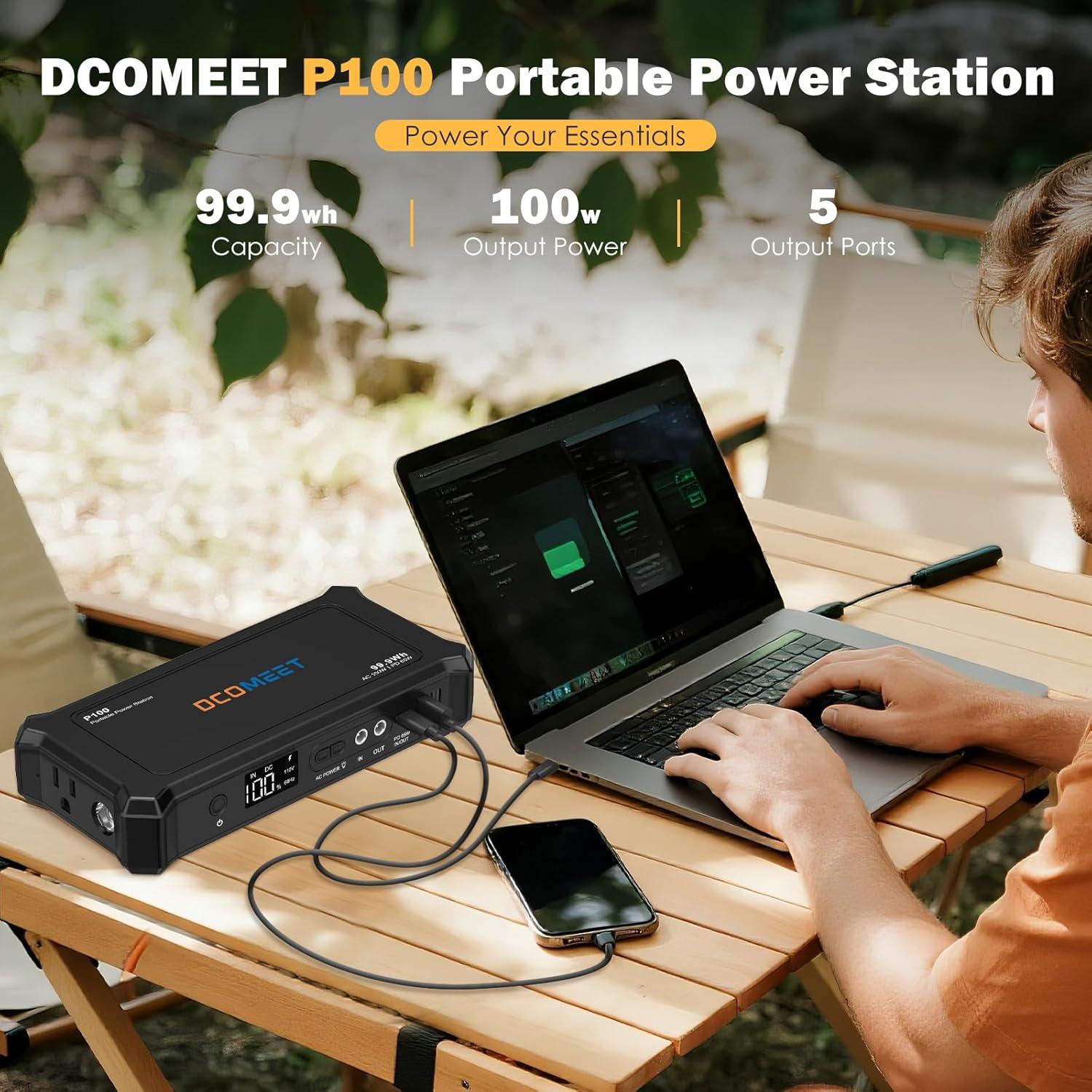 Cargador Portátil DCOMEET P100 99.9Wh 100W USB-C para Laptop