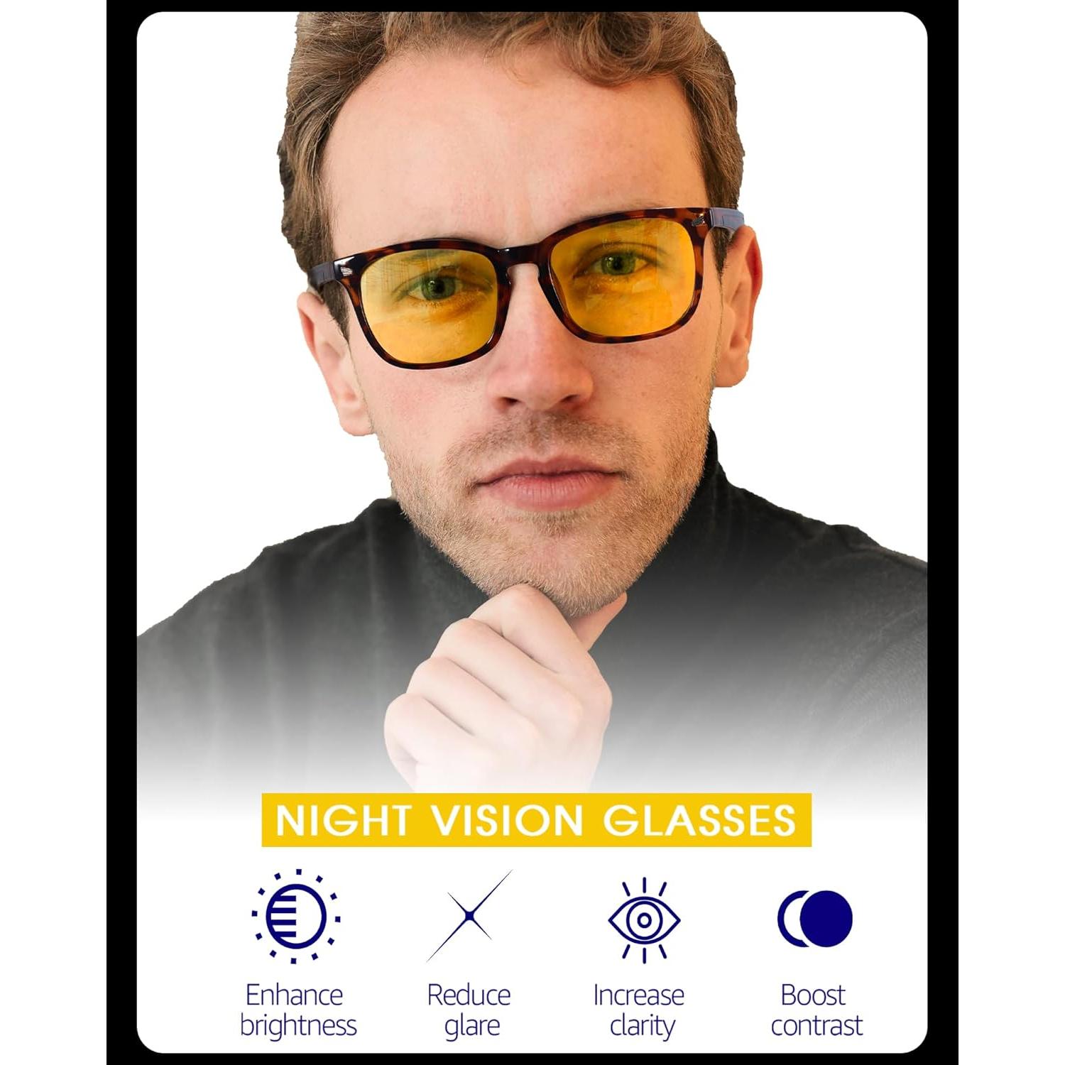 Gafas de Visión Nocturna TJUTR Amarillas Polarizadas