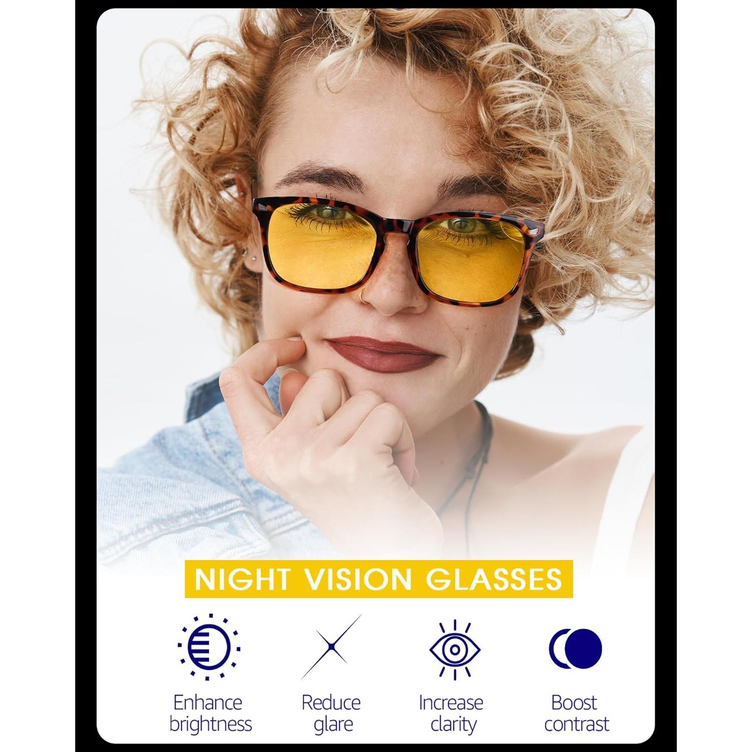Gafas de Visión Nocturna TJUTR Amarillas Polarizadas