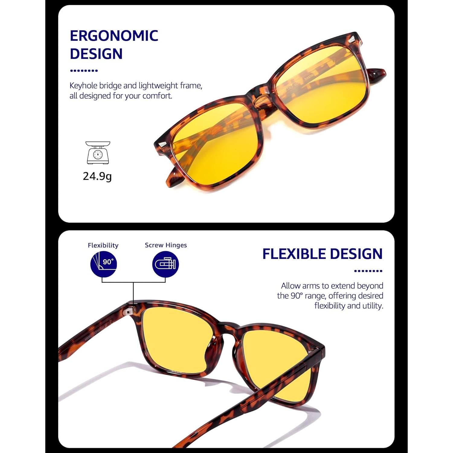 Gafas de Visión Nocturna TJUTR Amarillas Polarizadas