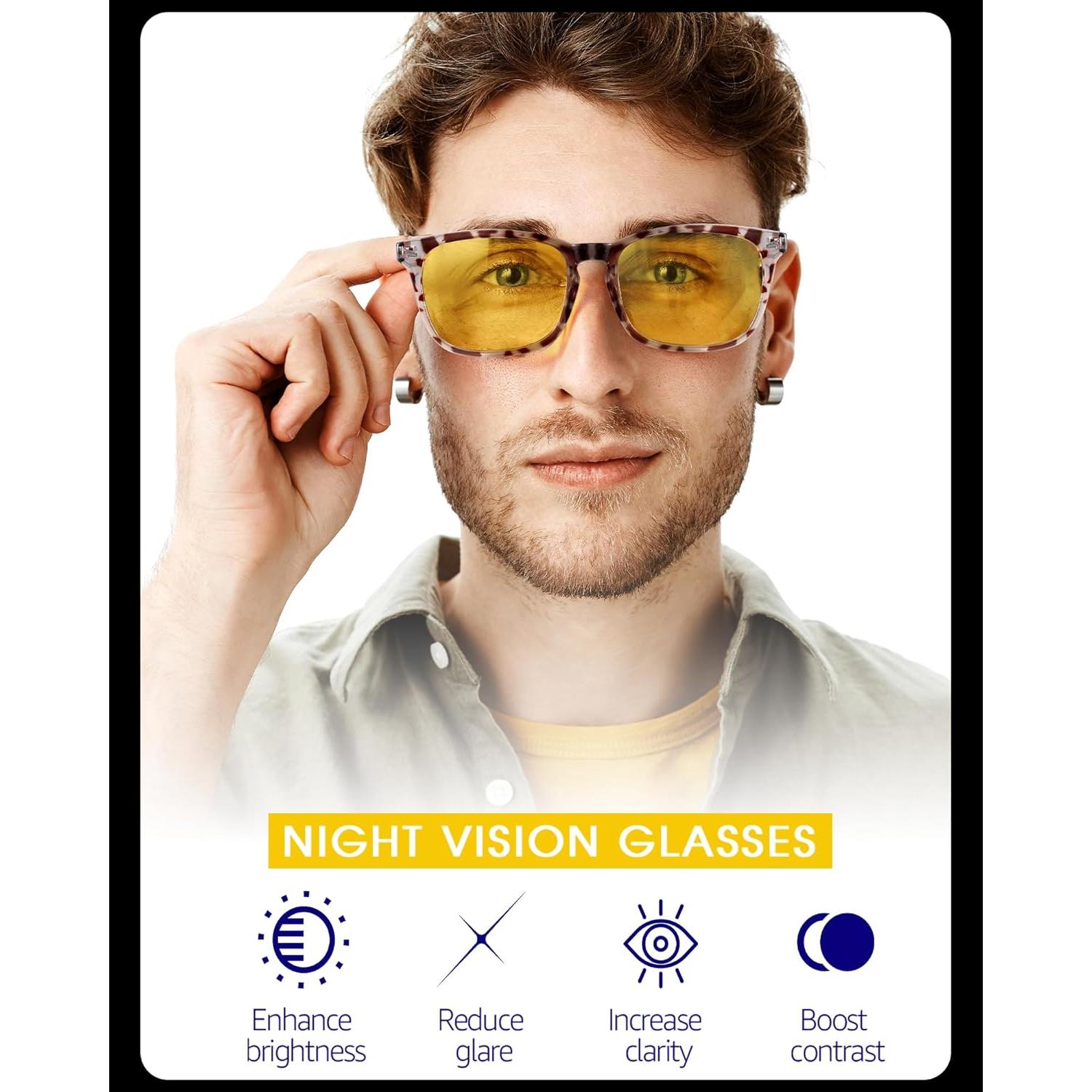 Gafas de Visión Nocturna TJUTR Amarillas Polarizadas