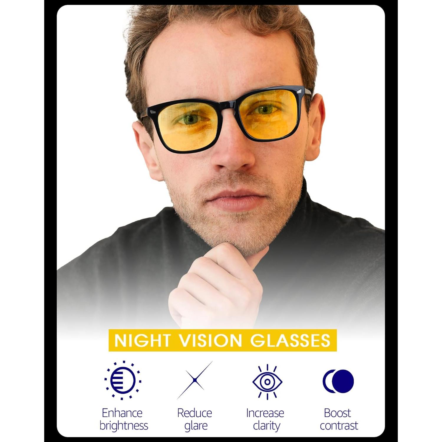 Gafas de Visión Nocturna TJUTR Amarillas Polarizadas