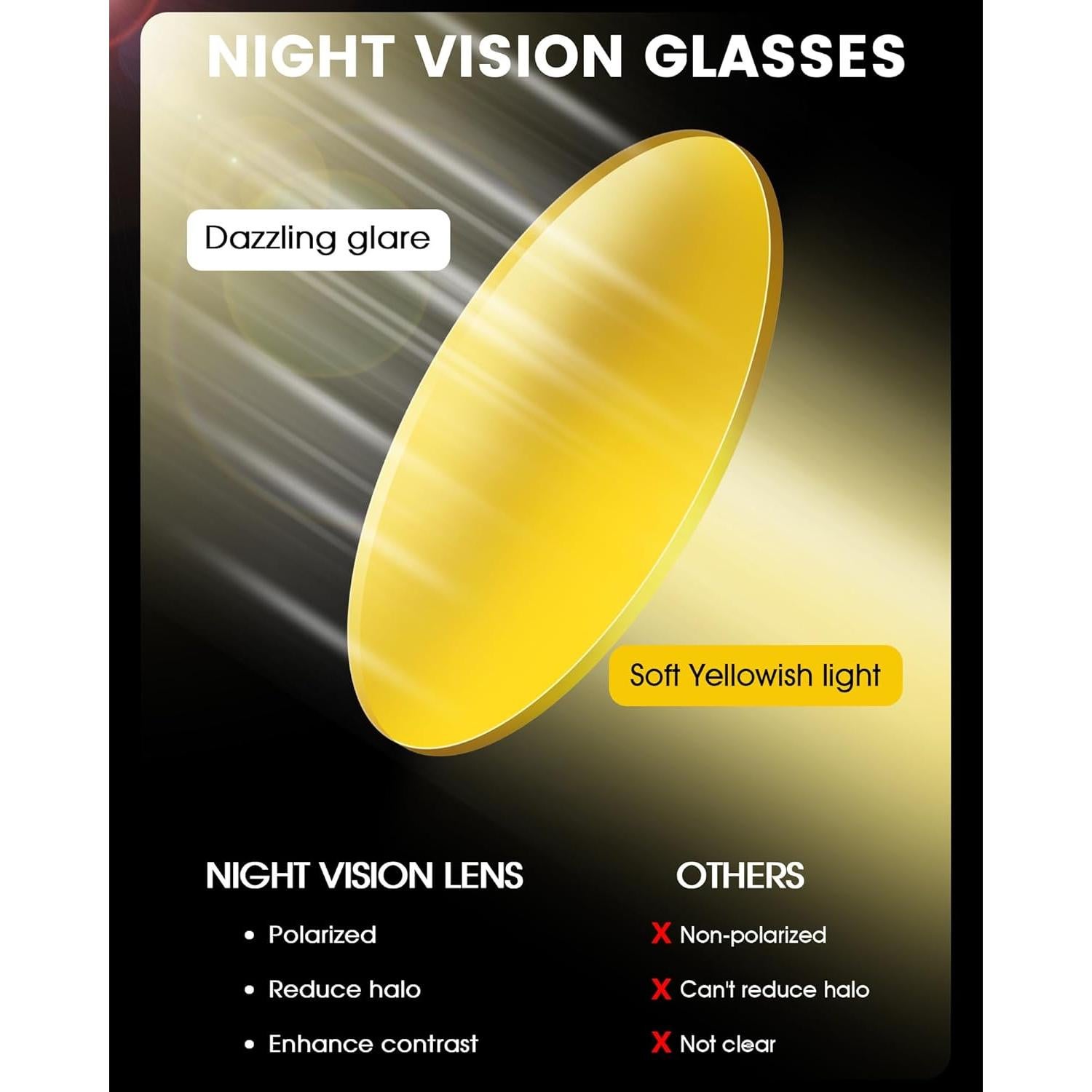 Gafas de Visión Nocturna TJUTR Amarillas Polarizadas