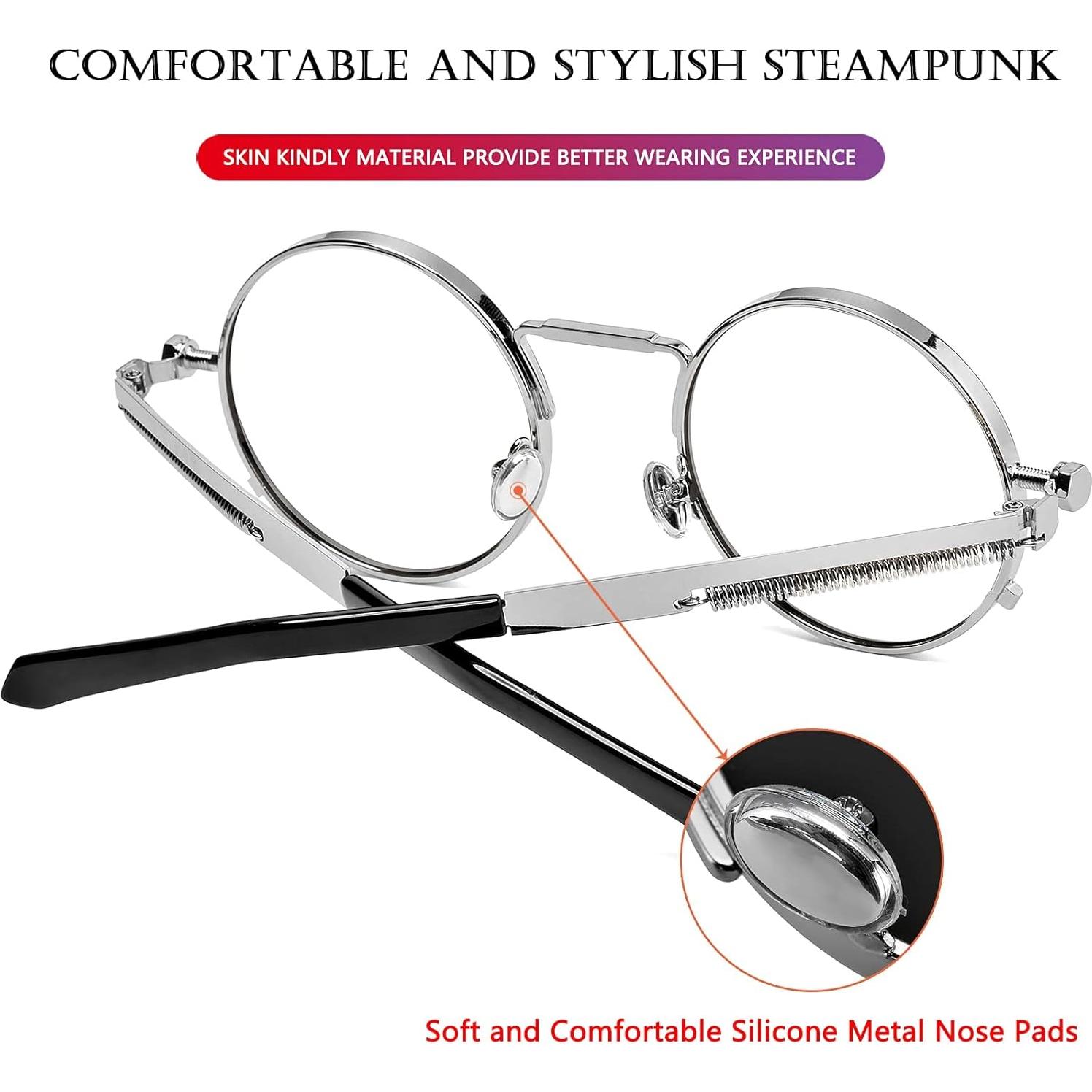 Gafas de sol redondas AIEYEZO metálicas UV 100% plata