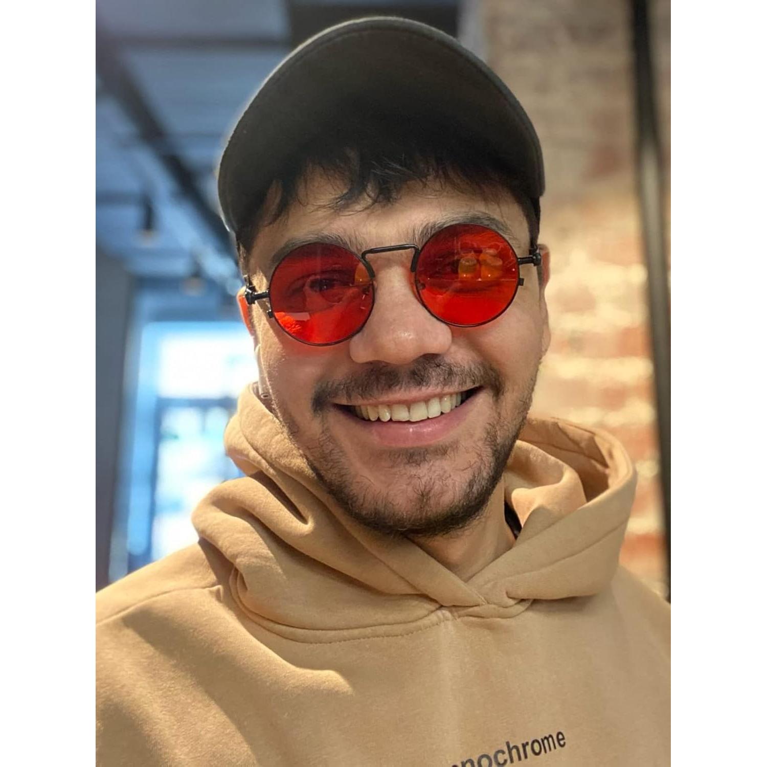 Gafas de sol redondas AIEYEZO steampunk con lentes UV 50mm