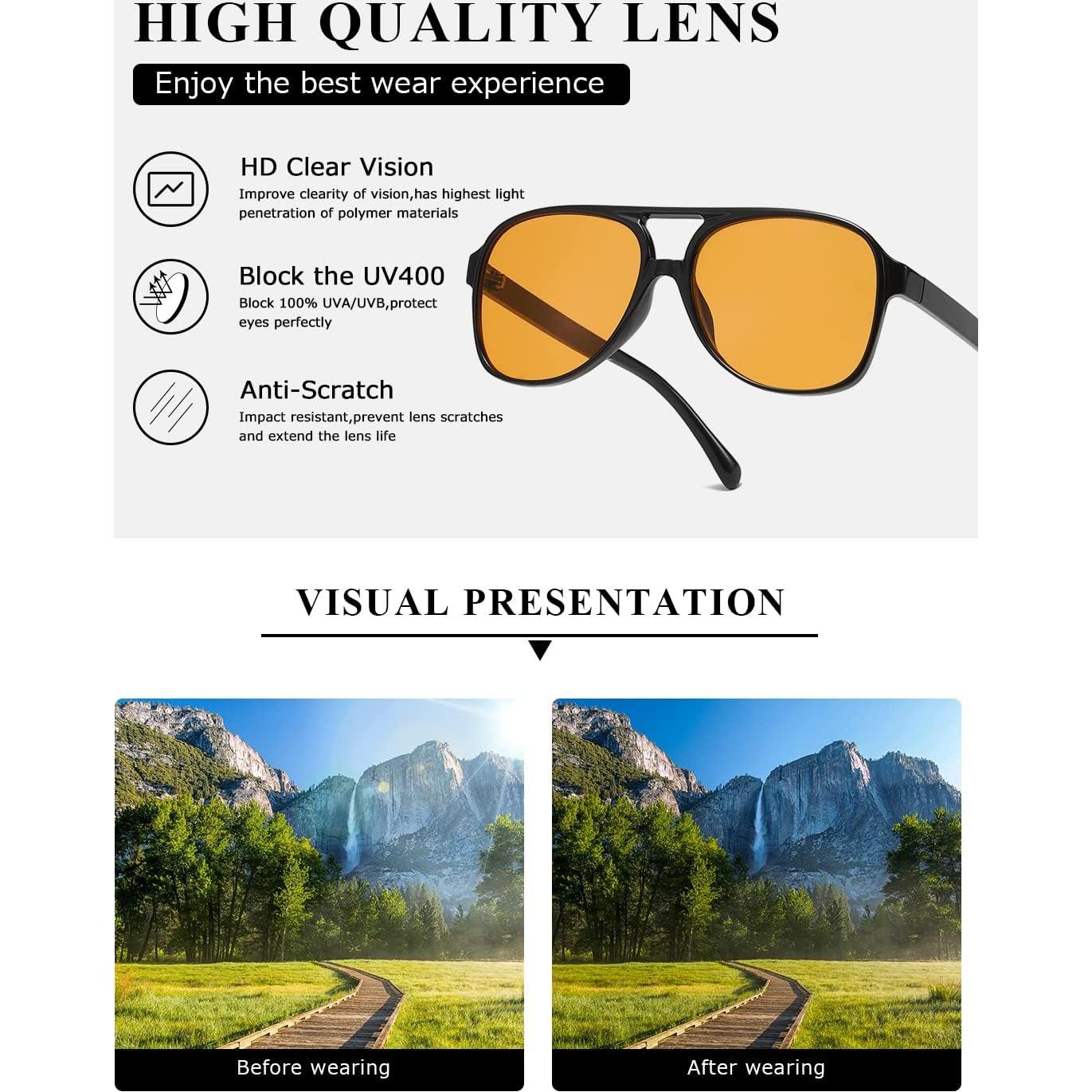 Gafas de sol aviador TIANYESY retro unisex con protección UV