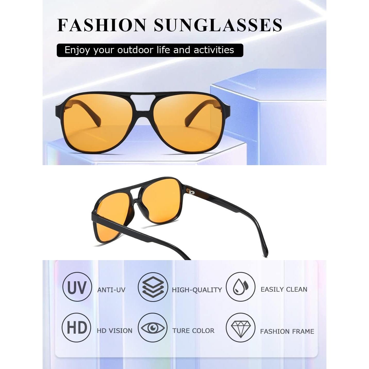 Gafas de sol aviador TIANYESY retro unisex 54x63mm UV