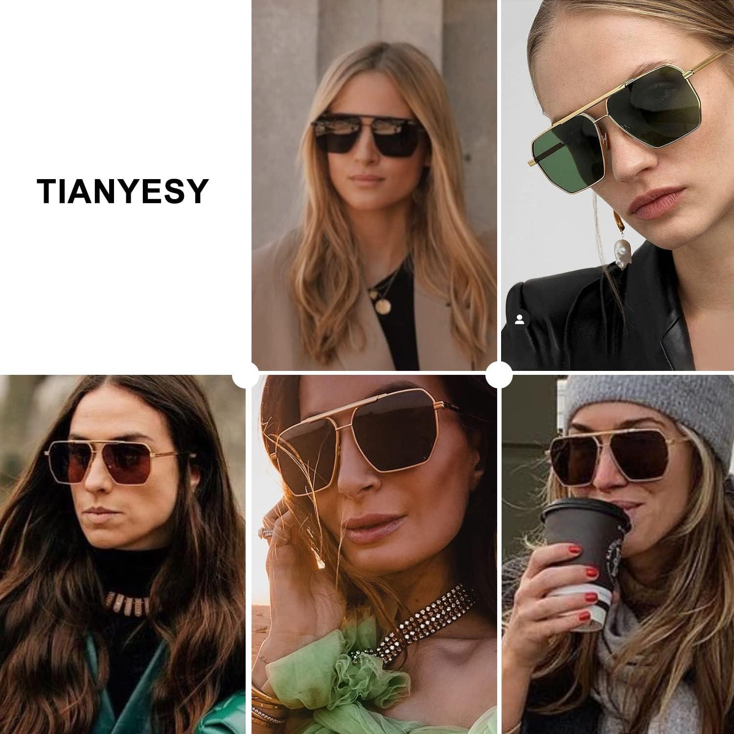Gafas de sol aviador TIANYESY retro unisex con protección UV