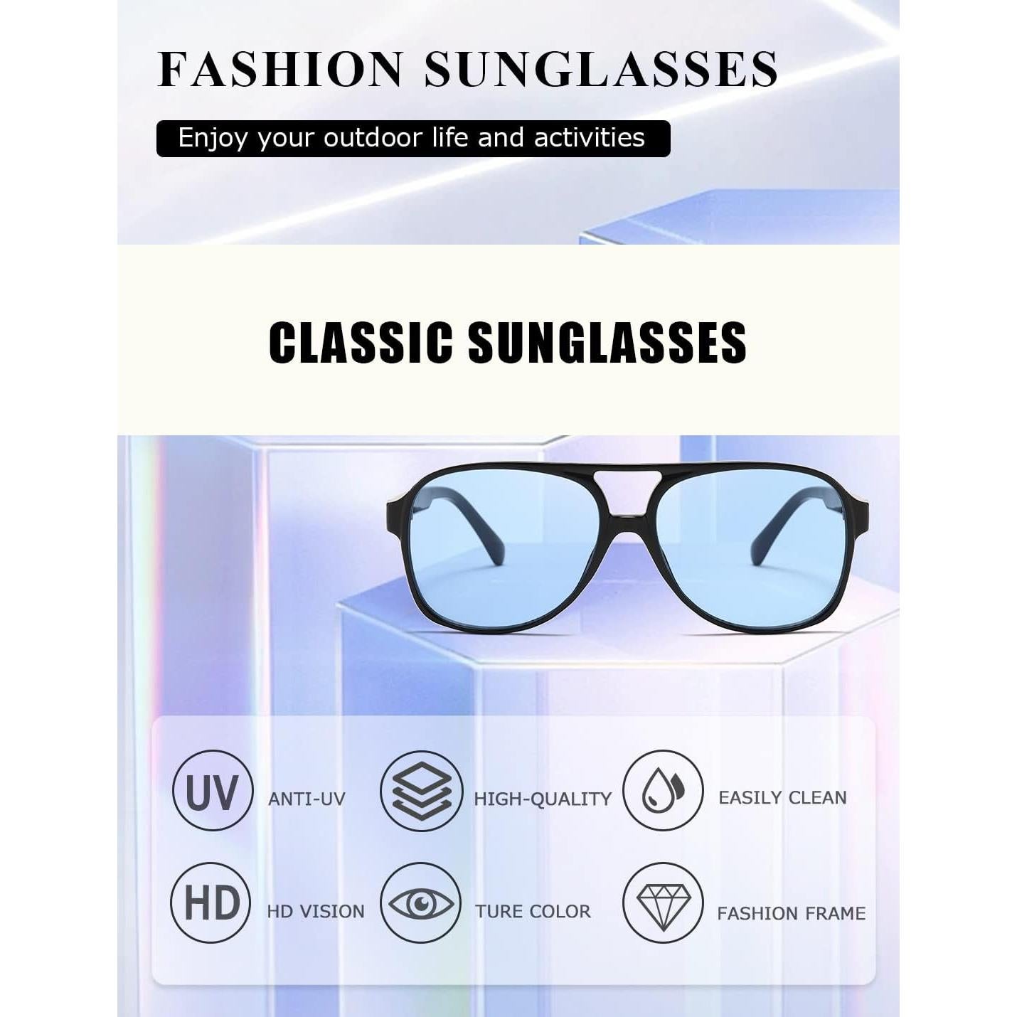 Gafas de sol aviador TIANYESY retro unisex 70s UV400