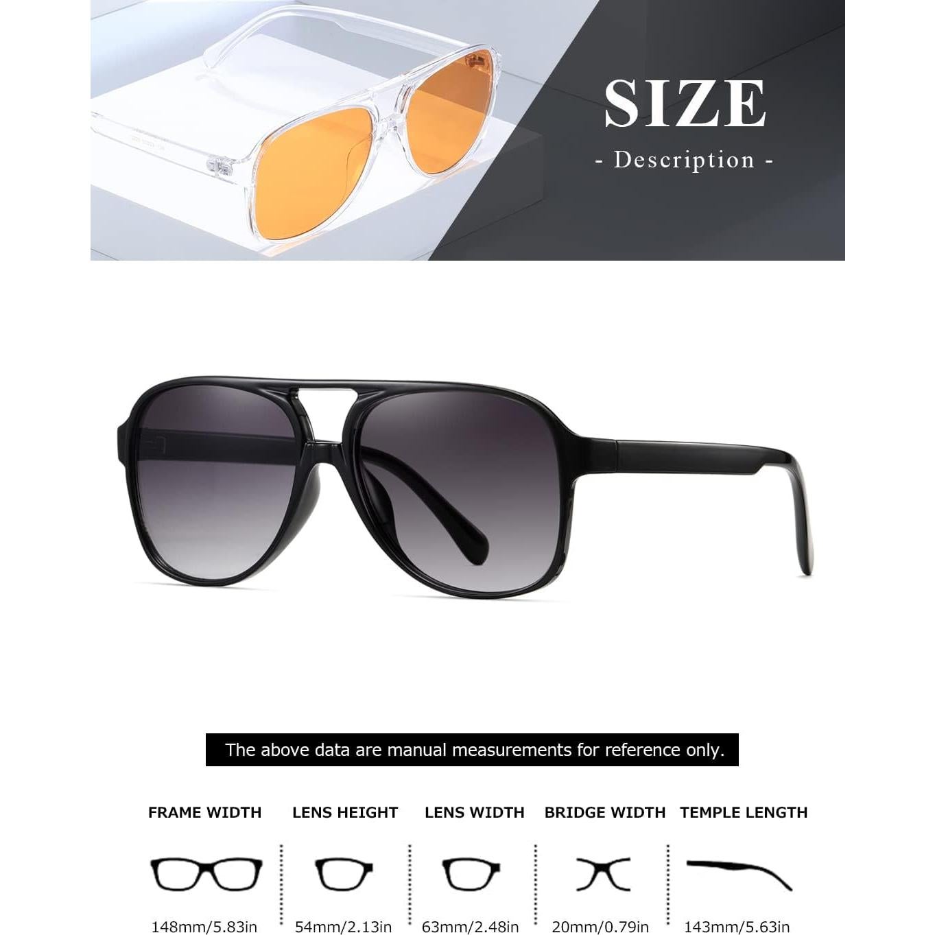 Gafas de sol aviador TIANYESY retro unisex con protección UV