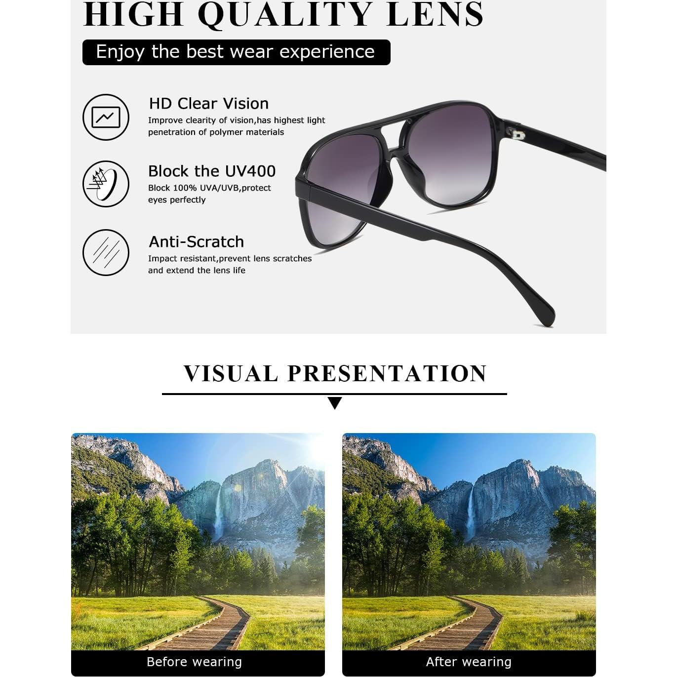 Gafas de sol aviador TIANYESY retro unisex con protección UV