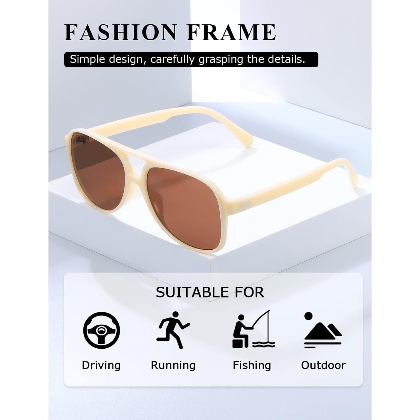 Gafas de sol aviador TIANYESY retro unisex 54x63mm