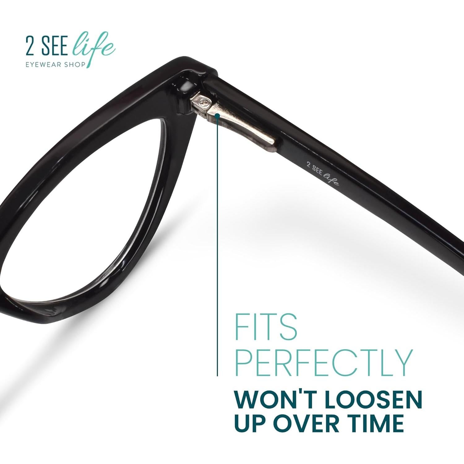 Gafas de lectura Black Cat Eye 0.5x para mujeres - 2SeeLife