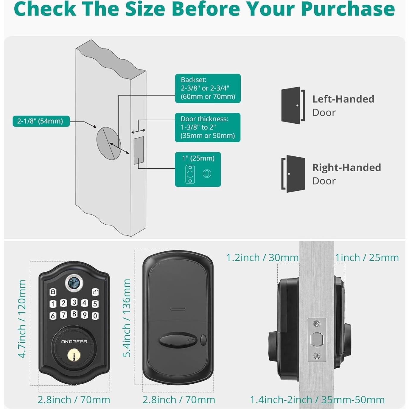 Cerradura Biométrica AkaGear DS10 Pro - Huella y Teclado