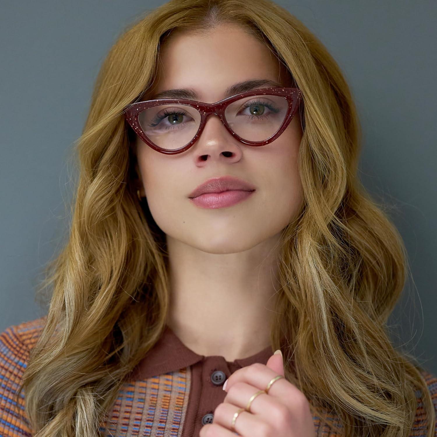 Gafas de lectura Cat Eye 5.0 Brillo Rojo Rubí 2SeeLife