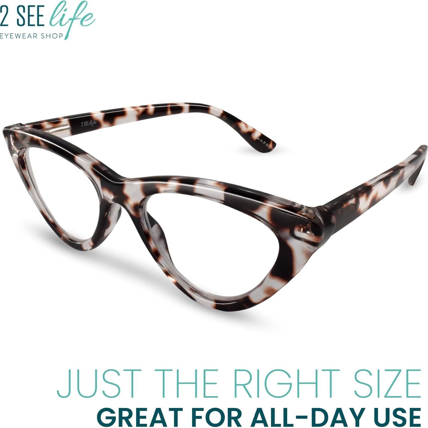 Gafas de lectura 2SeeLife tortuga gris 3.0 para mujeres