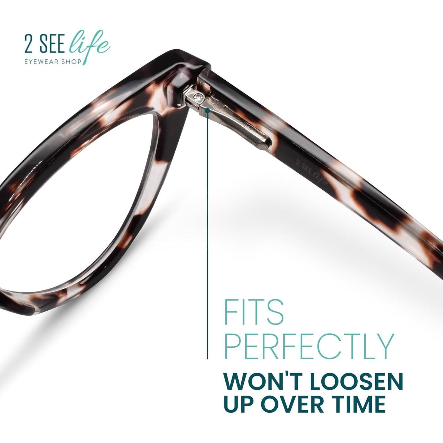 Gafas de lectura 2SeeLife tortuga gris 3.0 para mujeres