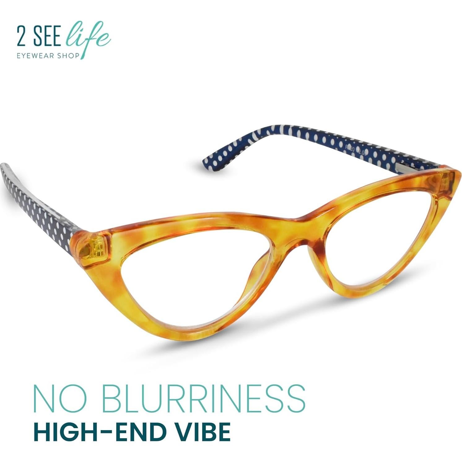 Gafas de lectura Cat Eye 0.5x Miel para Mujeres 2SeeLife