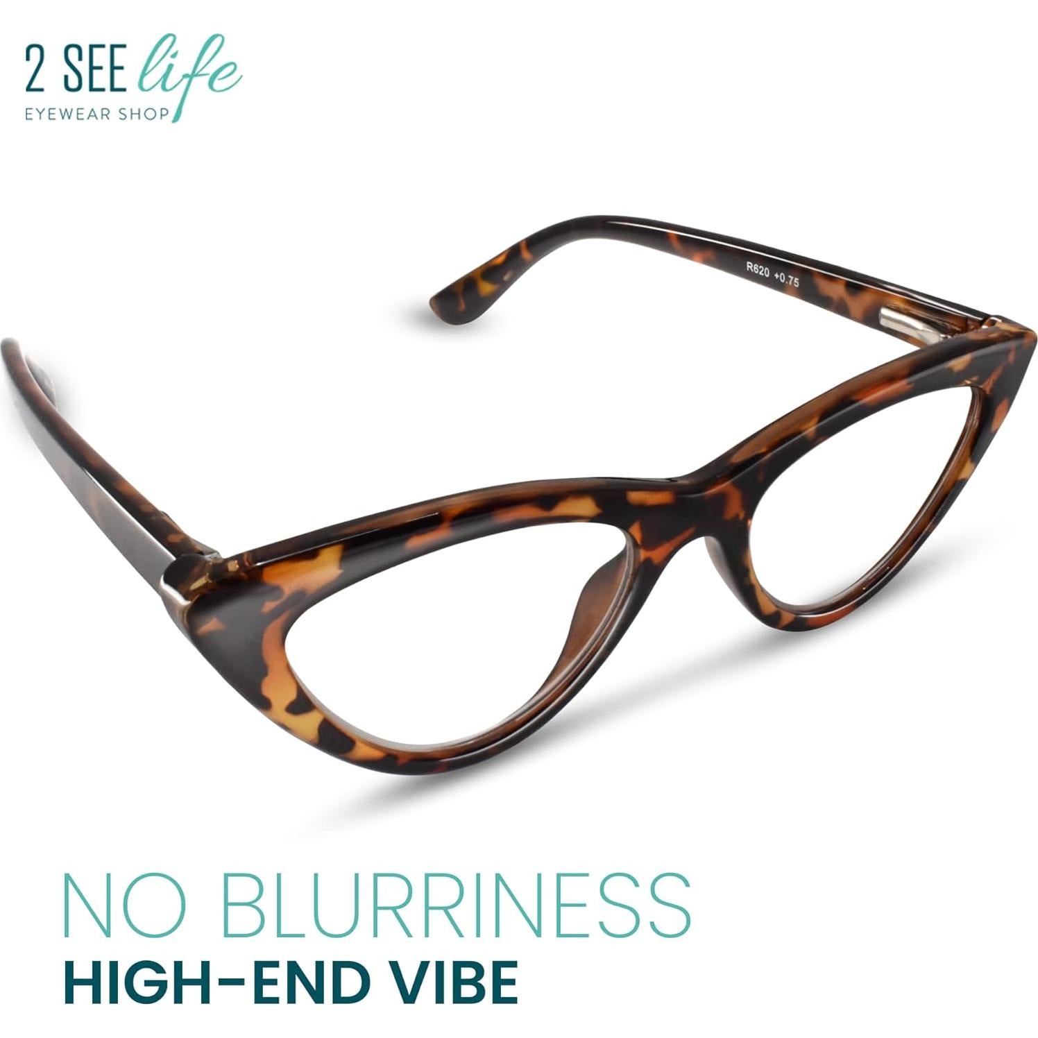 Gafas de lectura ojo de gato 3.0x 2SeeLife carey para mujer