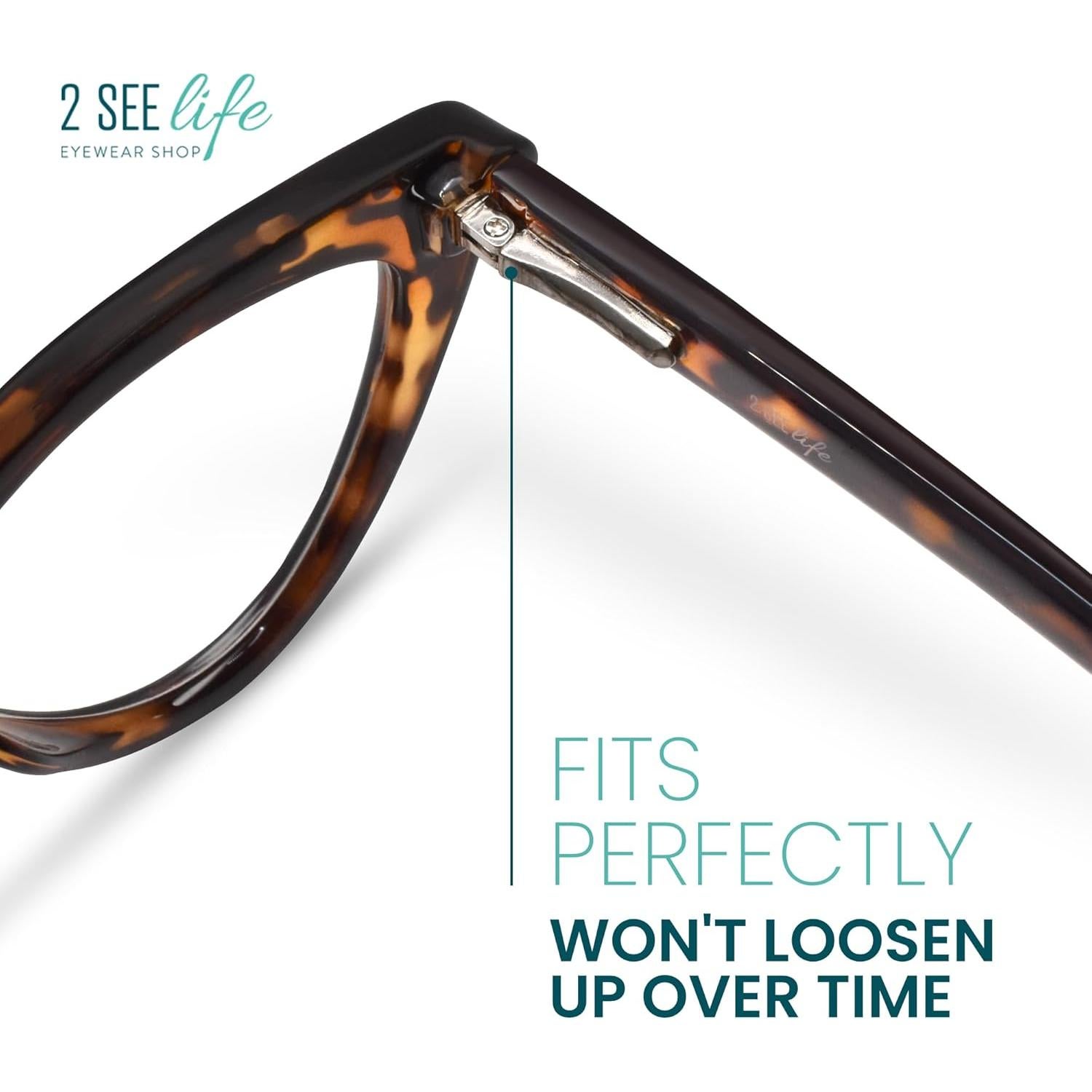 Gafas de lectura ojo de gato 3.0x 2SeeLife carey para mujer