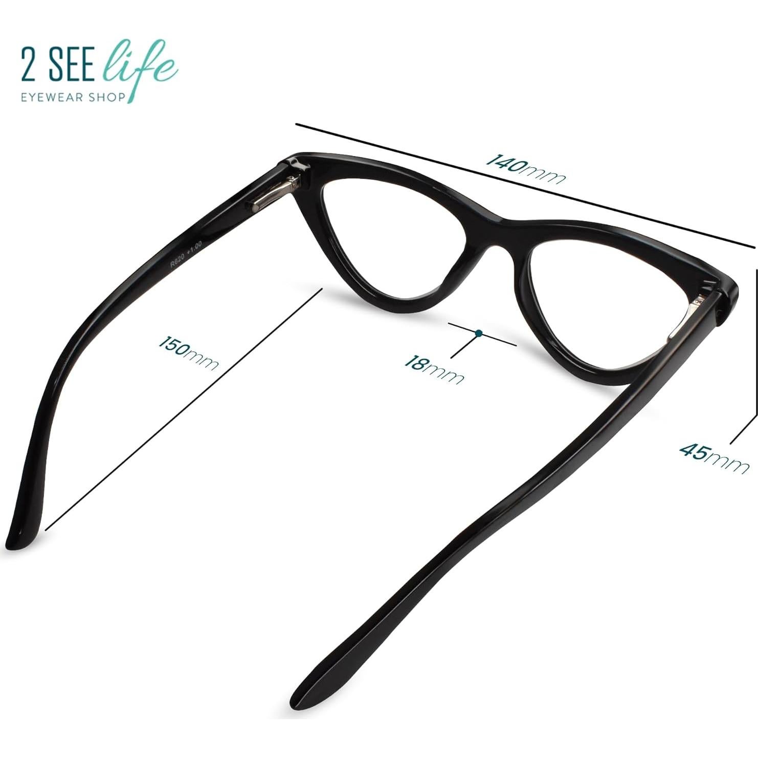 Gafas de lectura 4.0 Black Cat Eye para mujeres modernas