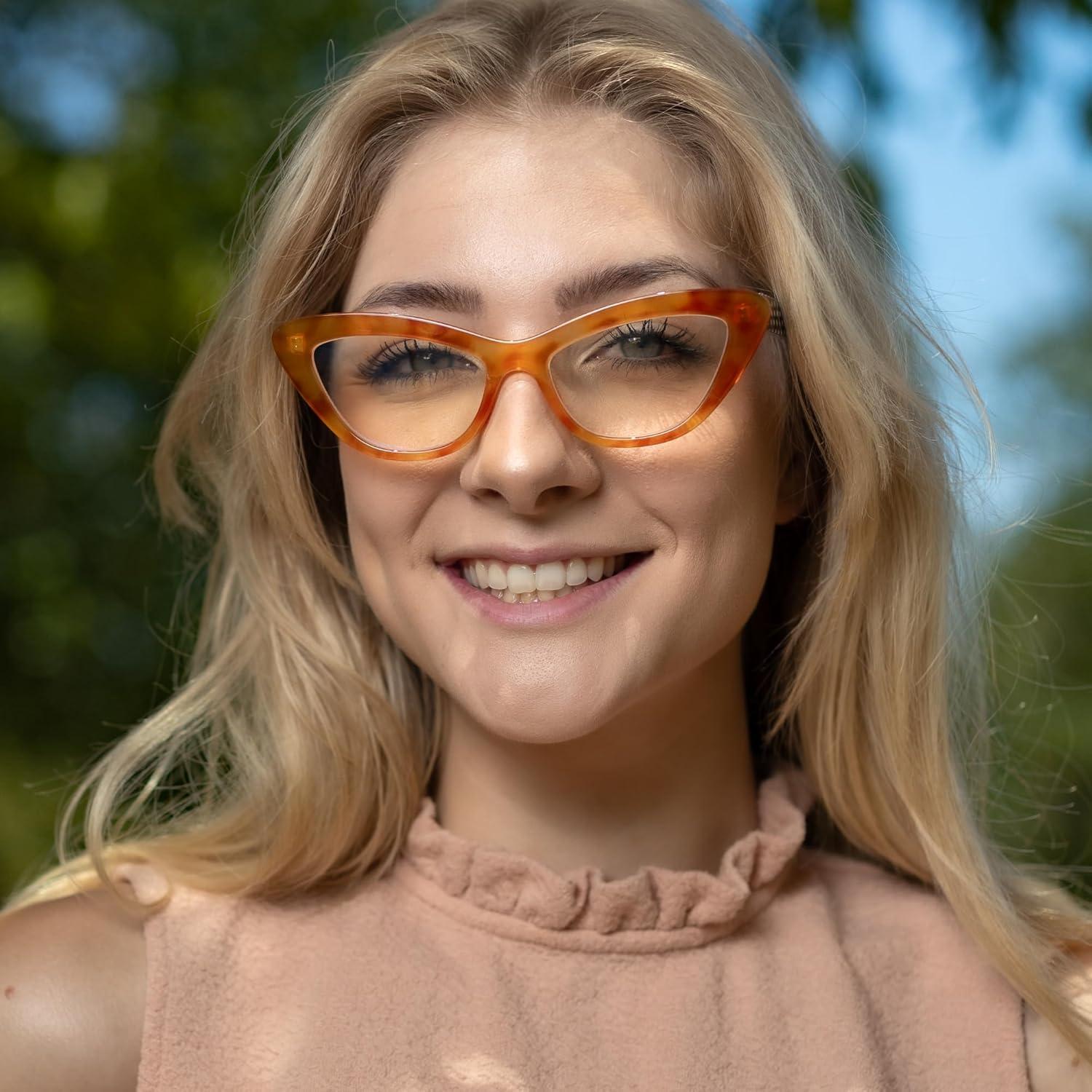 Gafas de lectura Cat Eye 2.75 Miel 2SeeLife - Ligeras y modernas