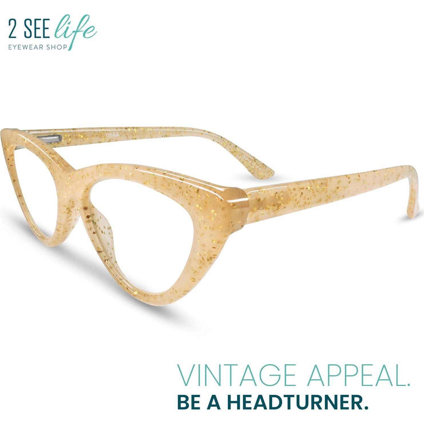 Gafas de lectura ojo de gato 1.0x 2SeeLife marrón