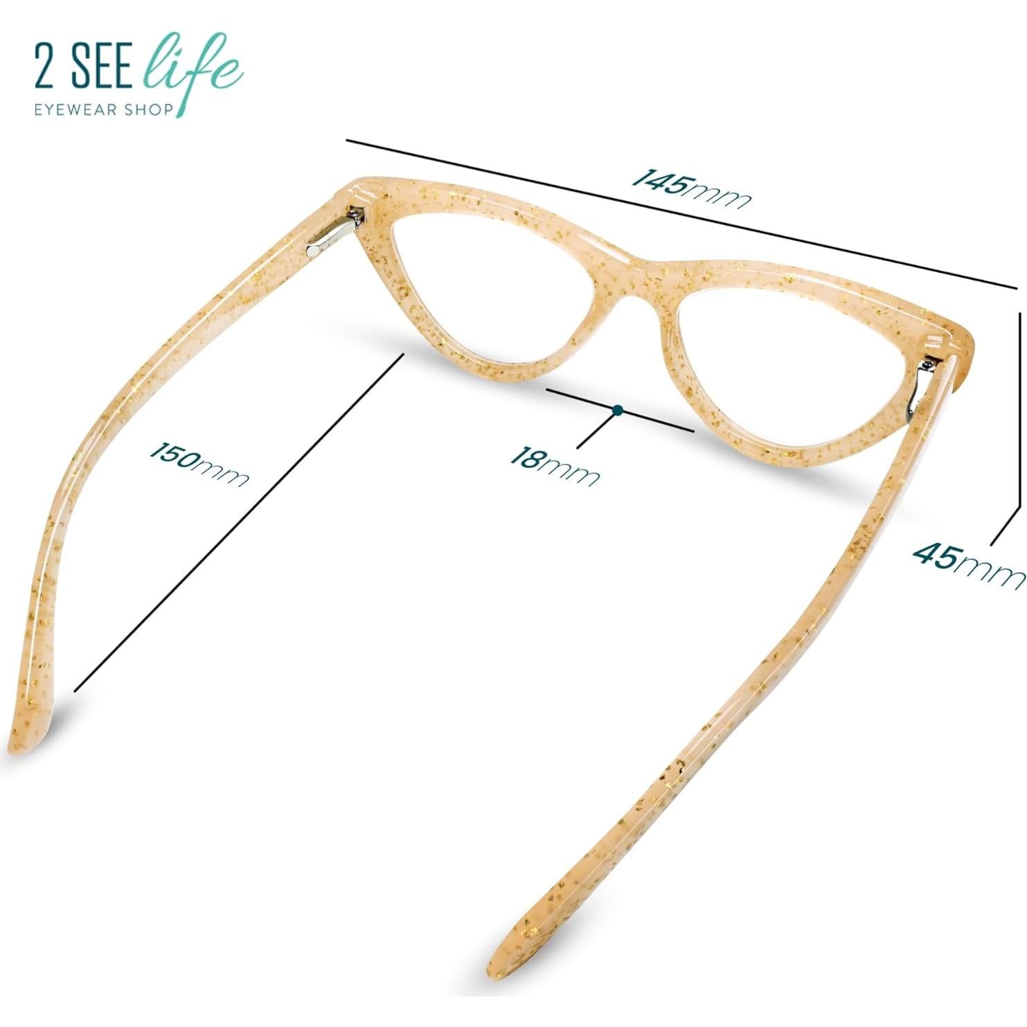 Gafas de lectura ojo de gato 1.0x 2SeeLife marrón