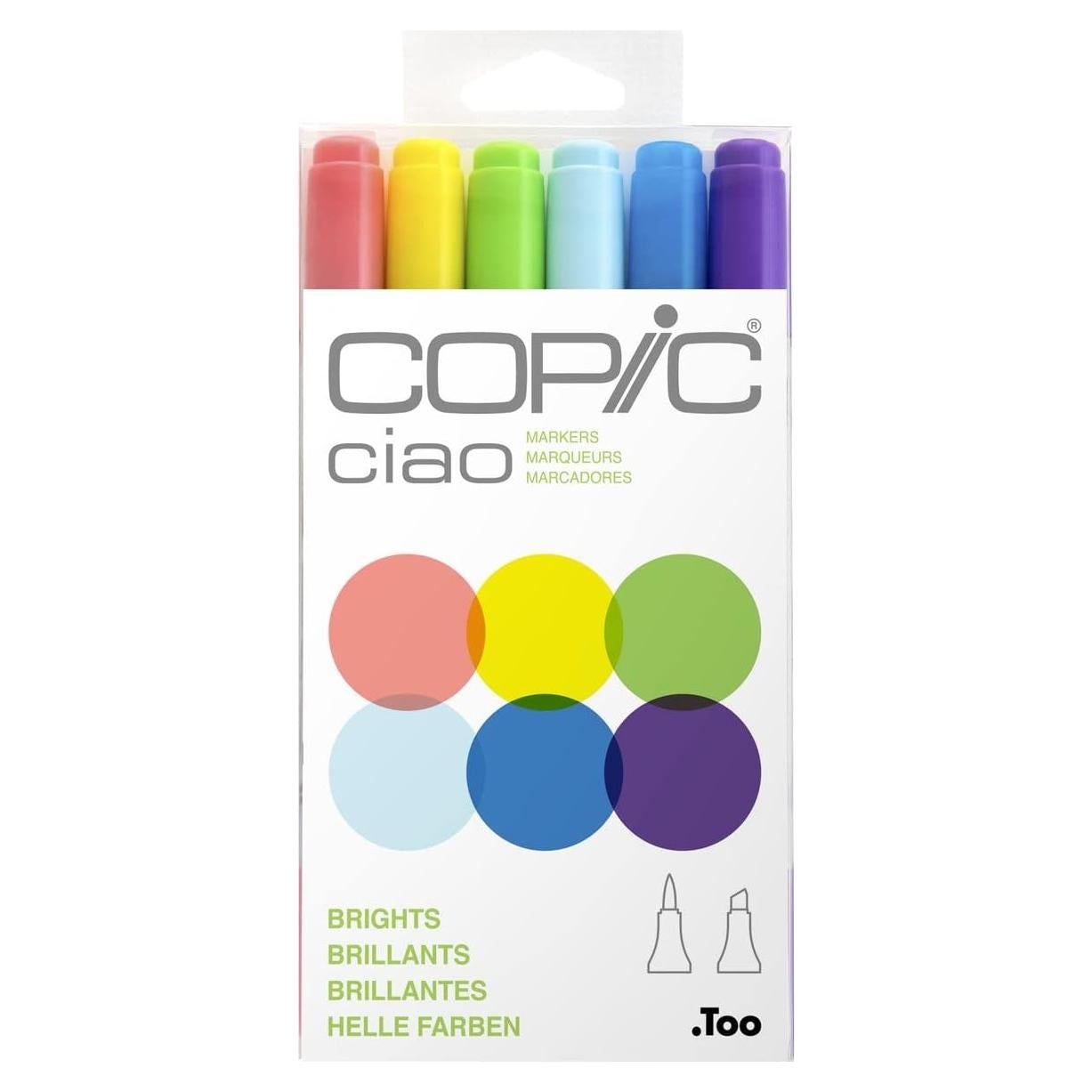 Copic Ciao Marcadores de Alcohol 6 Colores Doble Punta