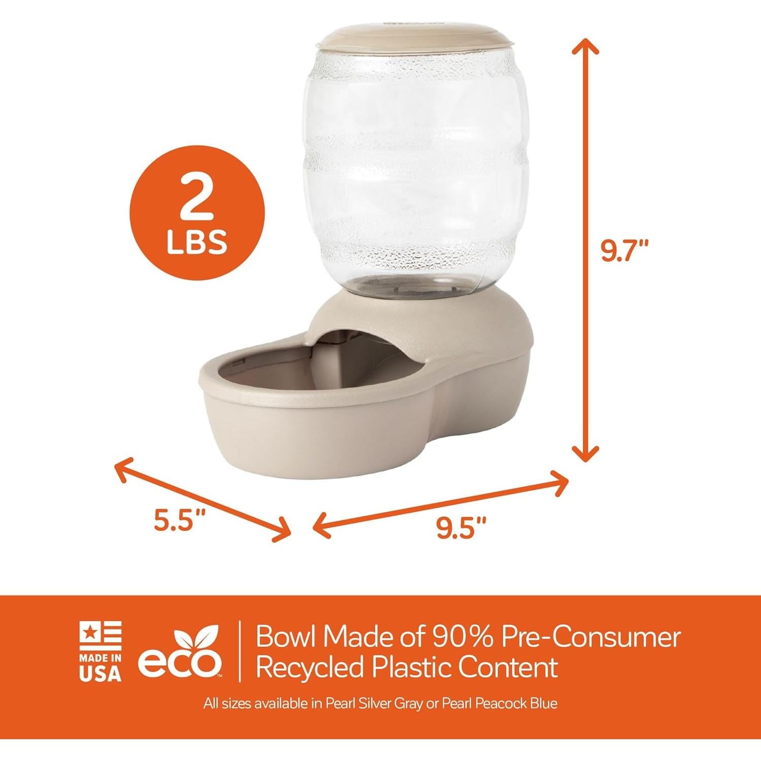 Comedero Automático Petmate Replendish 0.91 kg para Gatos y Perros