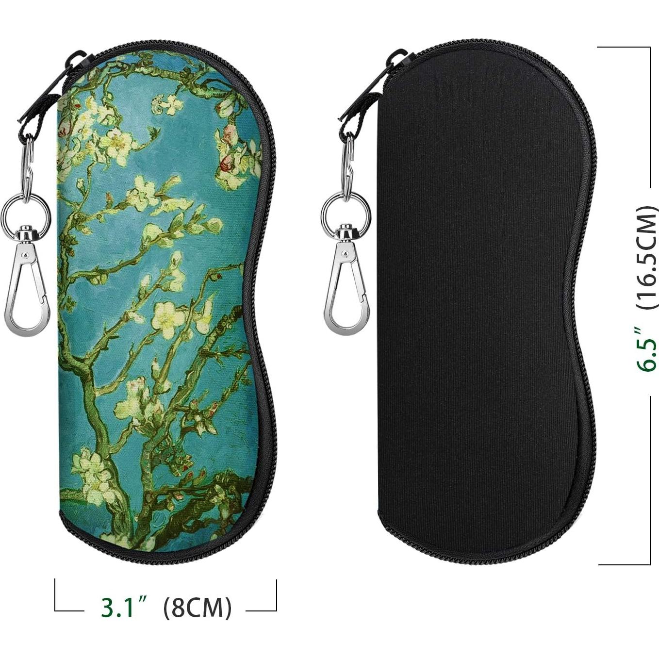 Funda para Gafas MoKo Neopreno Negro y Flor de Almendra