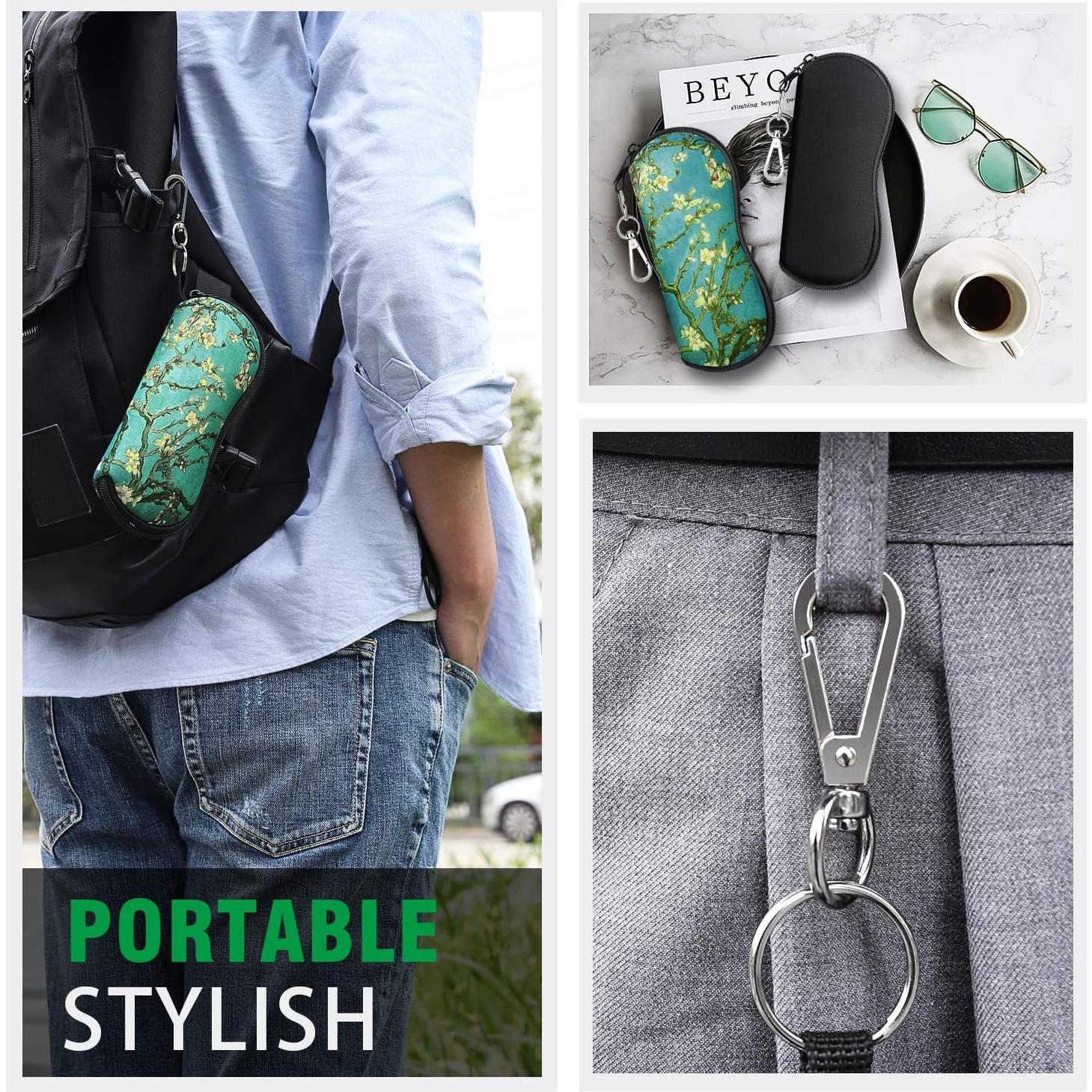 Funda para Gafas MoKo Neopreno Negro y Flor de Almendra