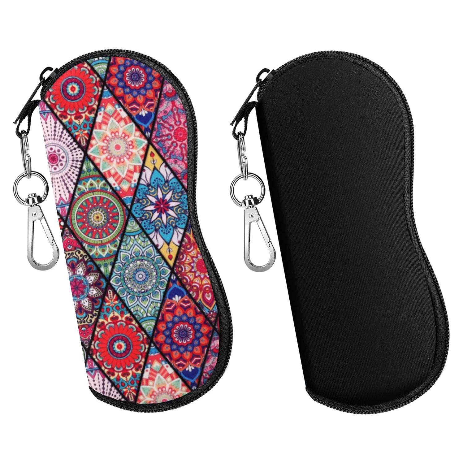 Funda para Gafas MoKo Neopreno Negro y Mandala Romboide