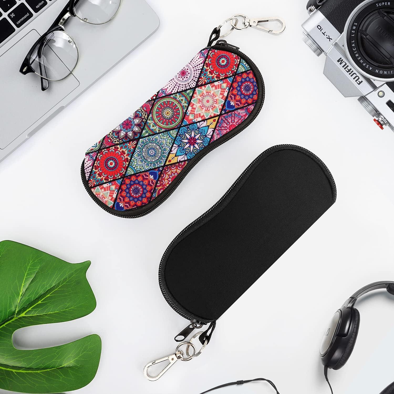 Funda para Gafas MoKo Neopreno Negro y Mandala Romboide