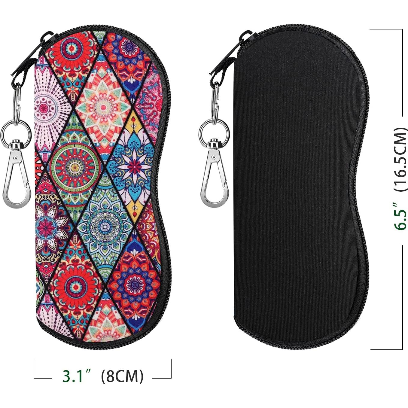Funda para Gafas MoKo Neopreno Negro y Mandala Romboide