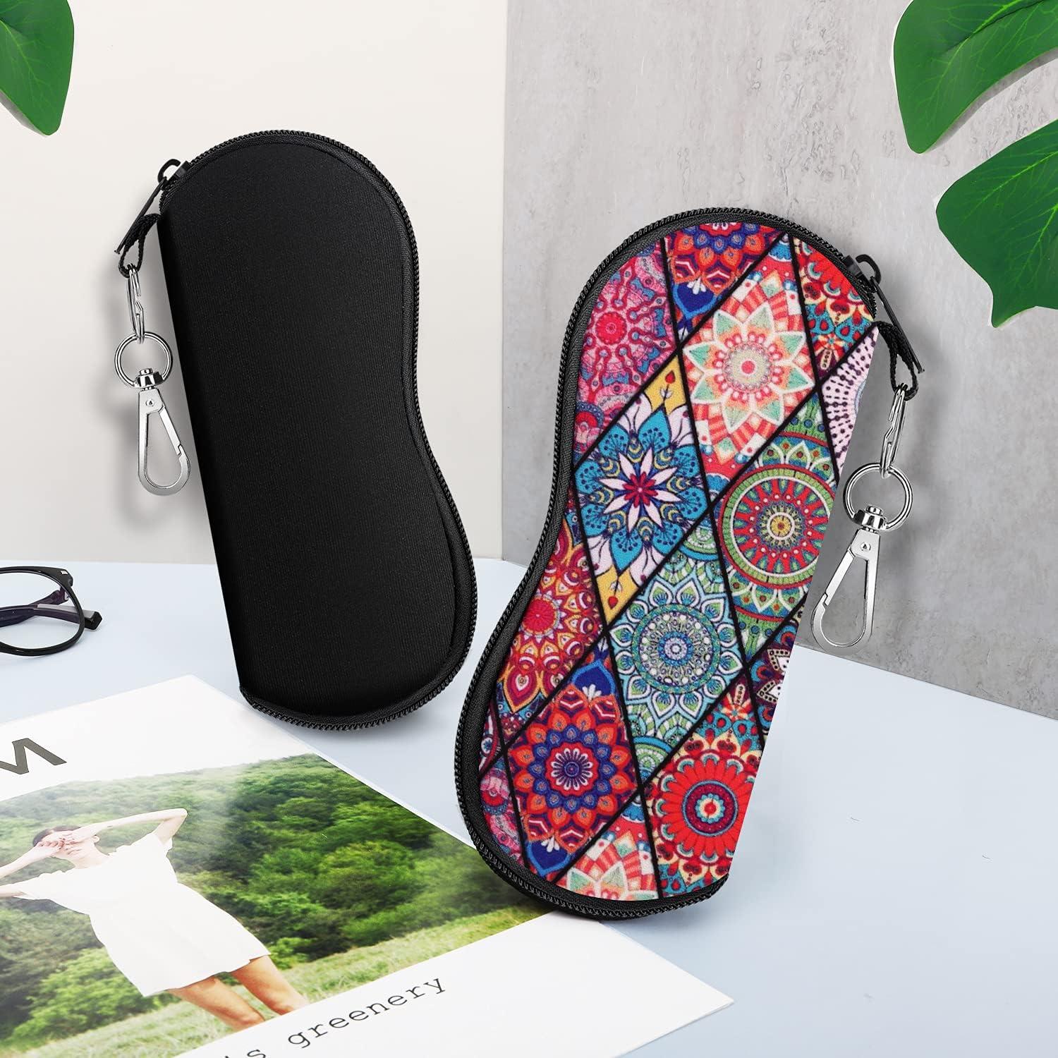 Funda para Gafas MoKo Neopreno Negro y Mandala Romboide