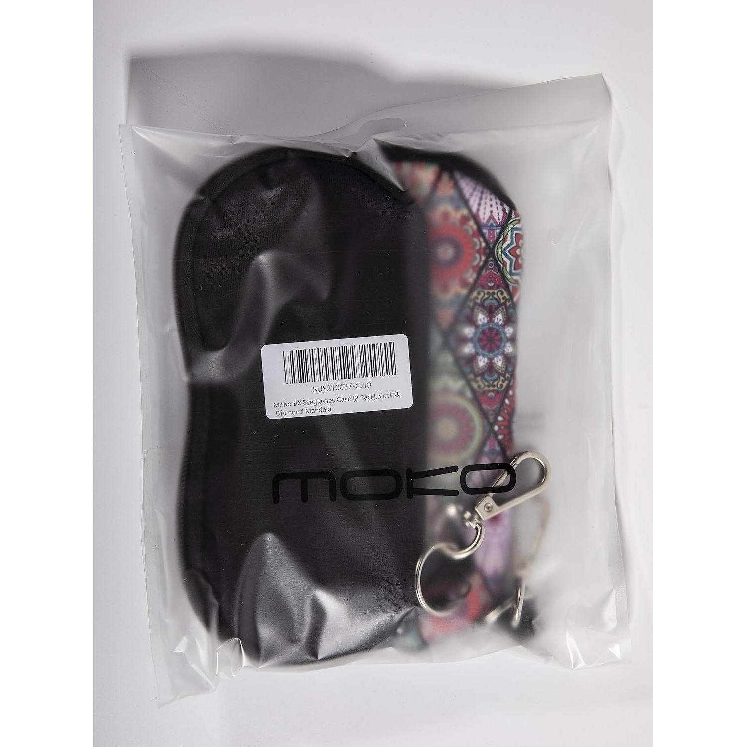 Funda para Gafas MoKo Neopreno Negro y Mandala Romboide