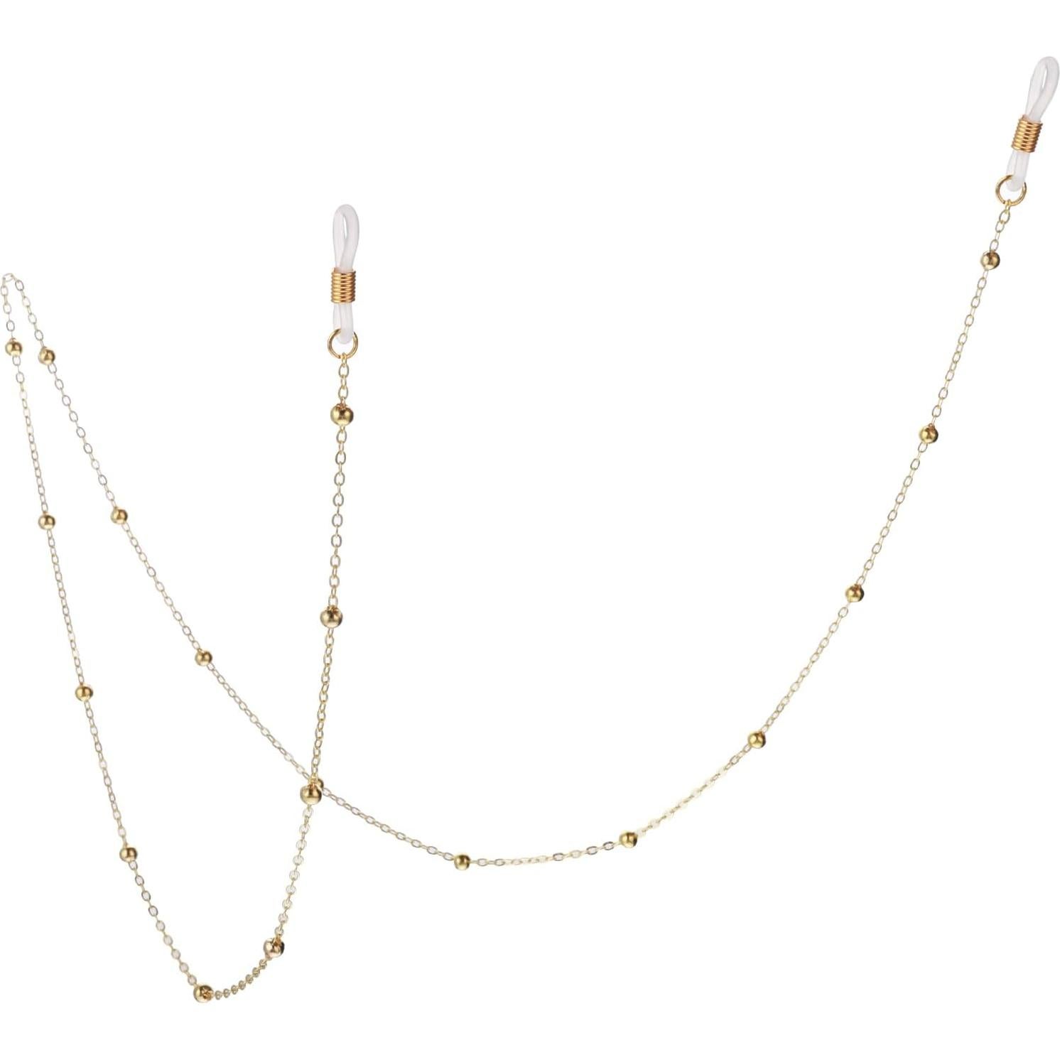 Cadenas para Gafas Mujeres Beaded Doradas 70 cm Ajustables