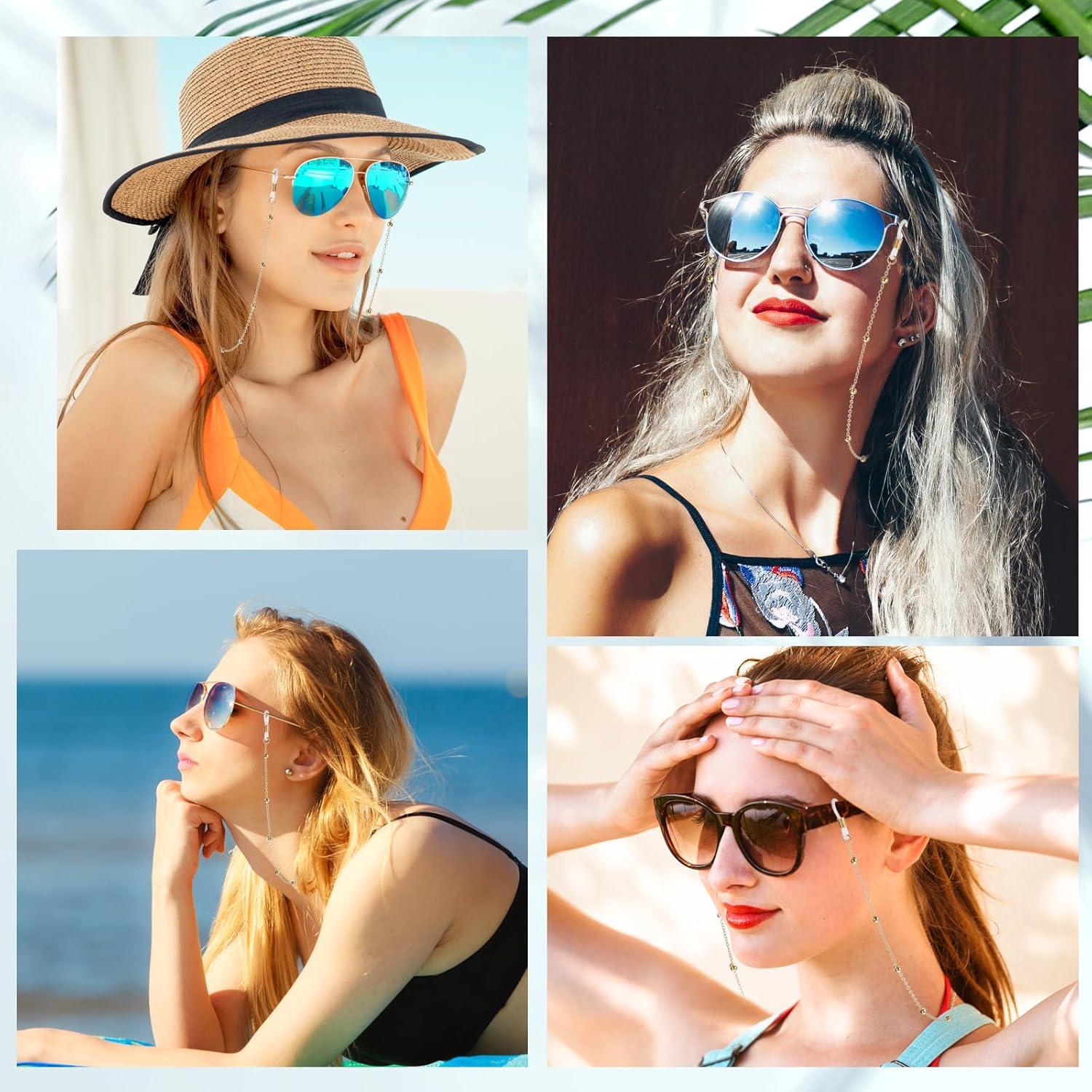 Cadena para Gafas Mujeres Oro 70 cm Ajustable Antideslizante