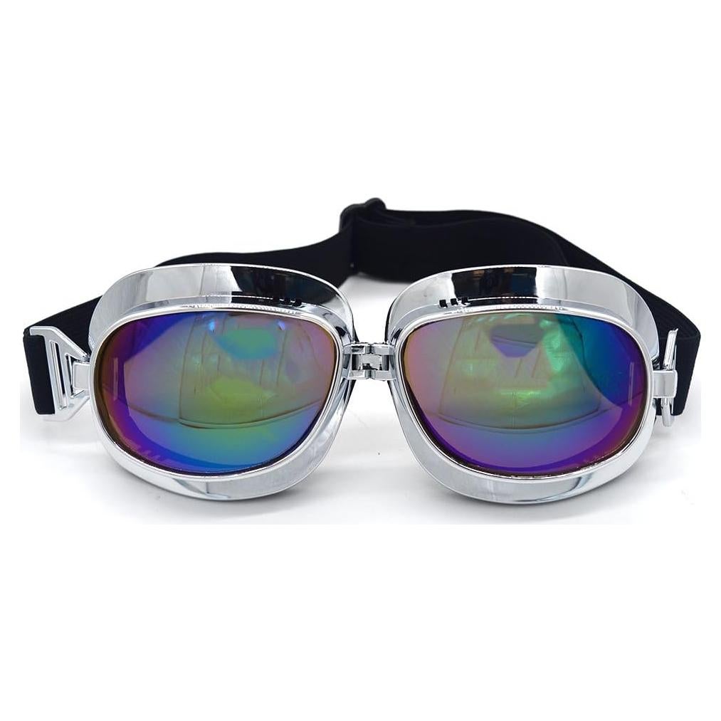 Gafas de Motocicleta Evomosa Vintage con Lente Azul