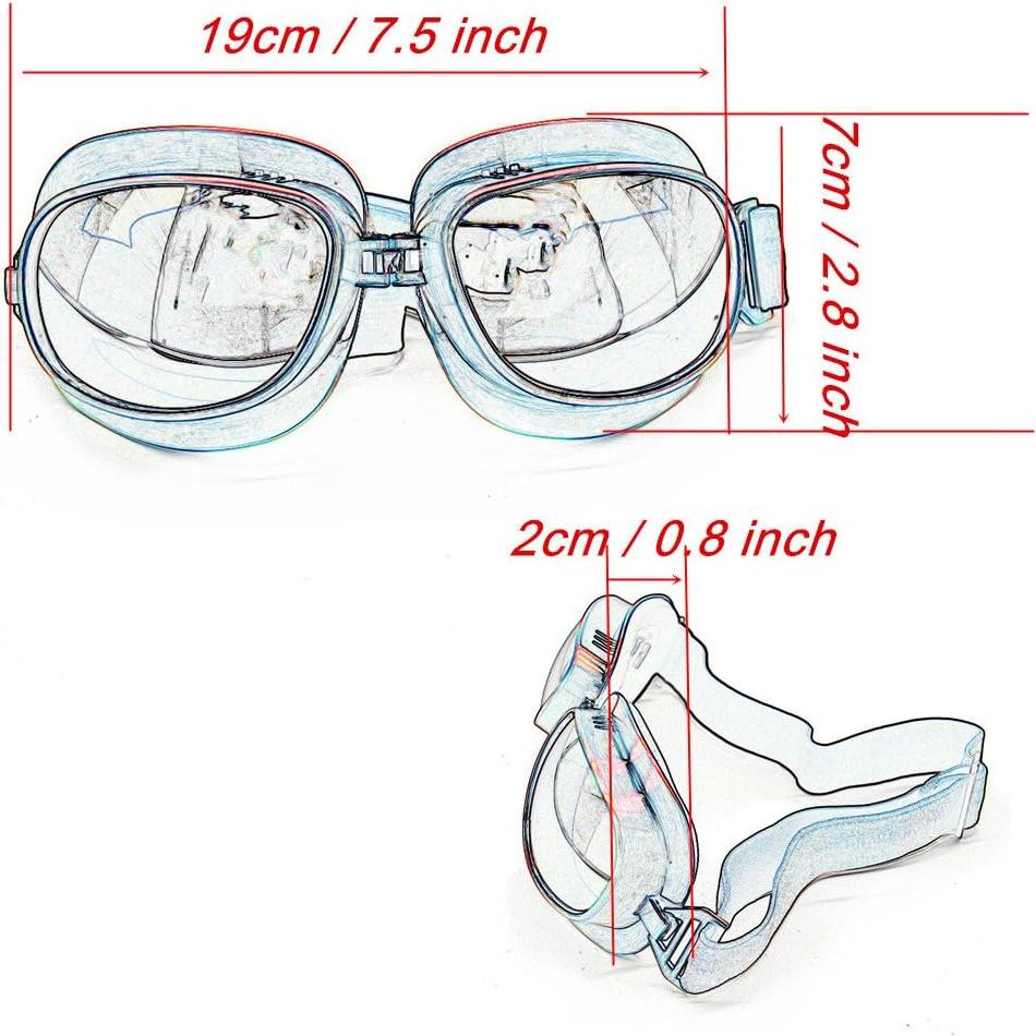 Gafas de Motocicleta Evomosa Vintage con Lente Azul