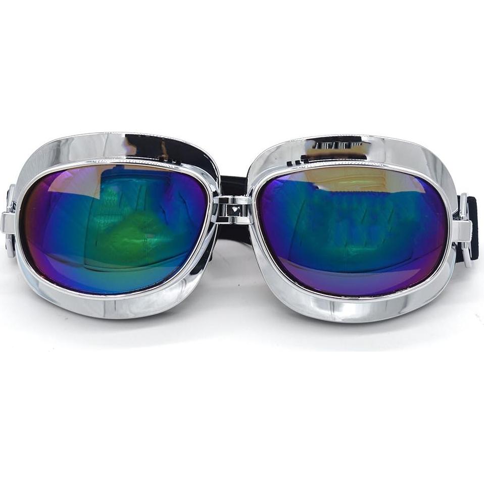 Gafas de Motocicleta Evomosa Vintage con Lente Azul