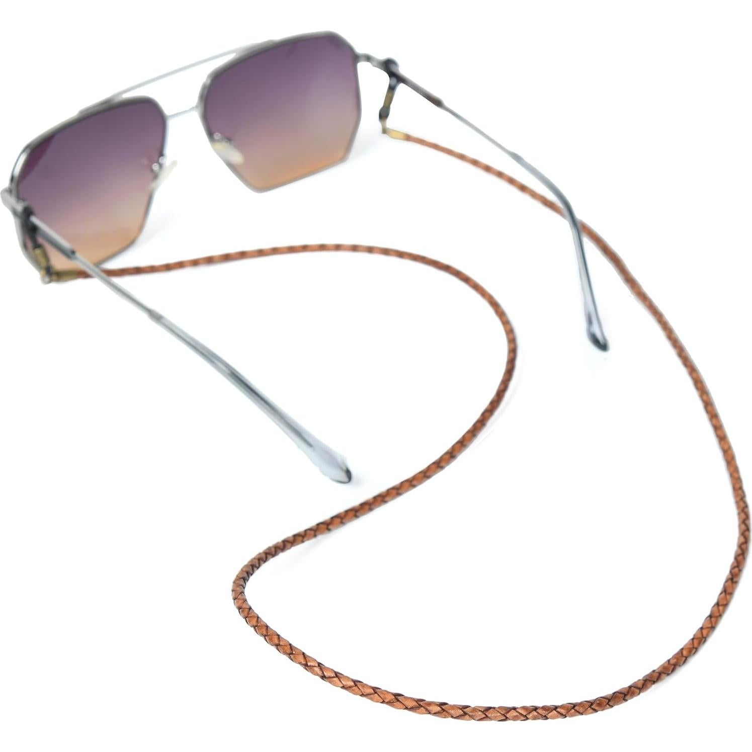 Correa de Gafas GENIQUE de Cuero Genuino Marrón 9.86g