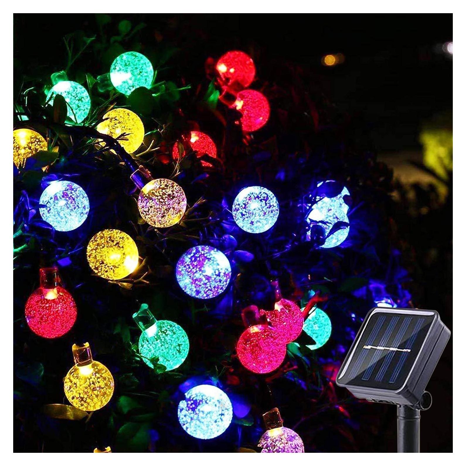 Luces de Cadena Solares 100 LED Multicolor 12m 8 Modos