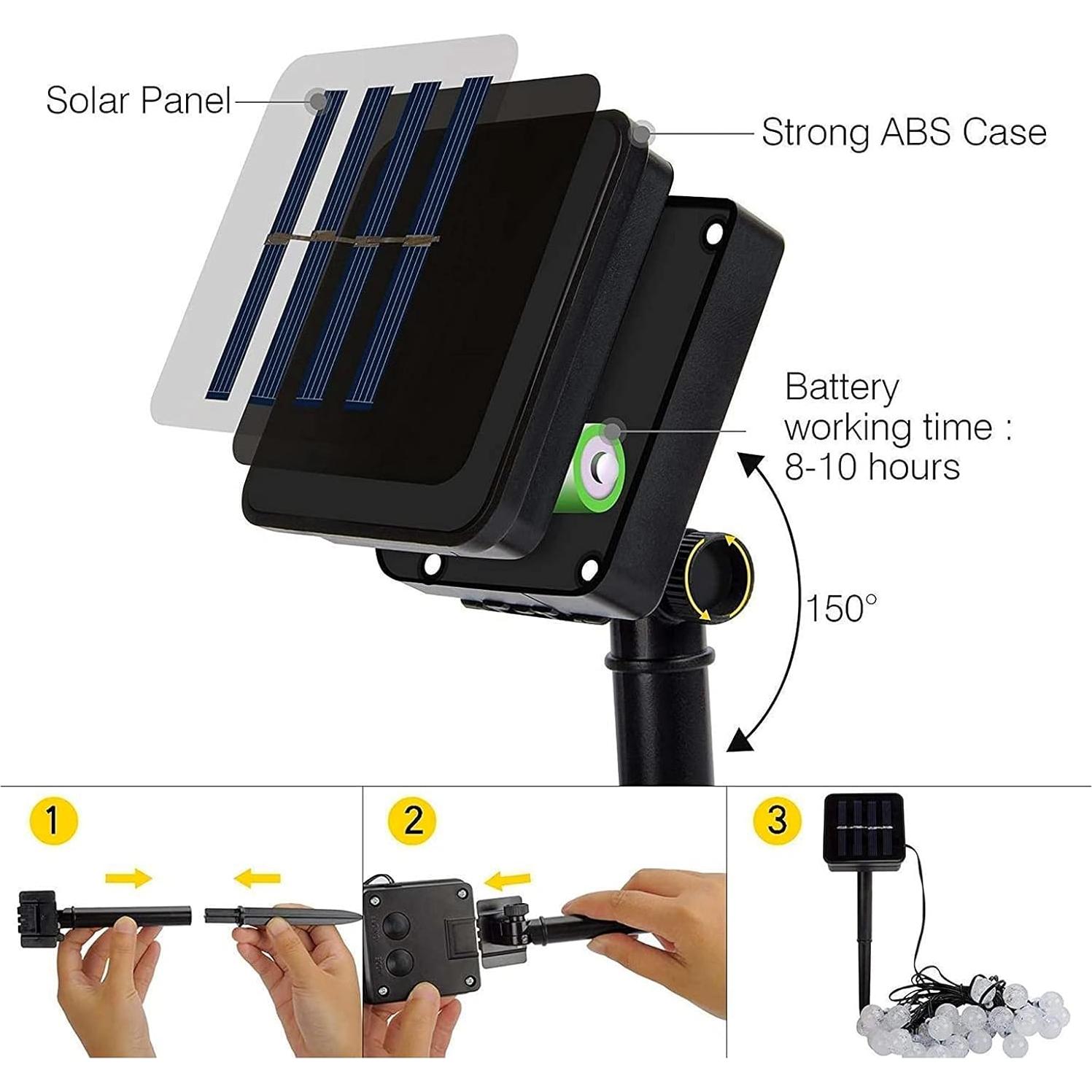 Luces de Cadena Solares 100 LED Multicolor 12m 8 Modos